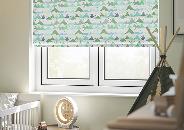 Cloudy Peaks, Mint - Roman Blind - Image 5